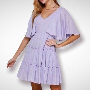 NWT Boutique Lavender Tiered Dress Ruffles Size Small Stylish!